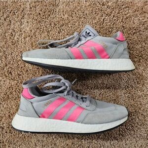 Adidas I-5923 (CQ2528) Gray Pink Comfort Lace Up Low Top Sneaker Shoes Sz 9
